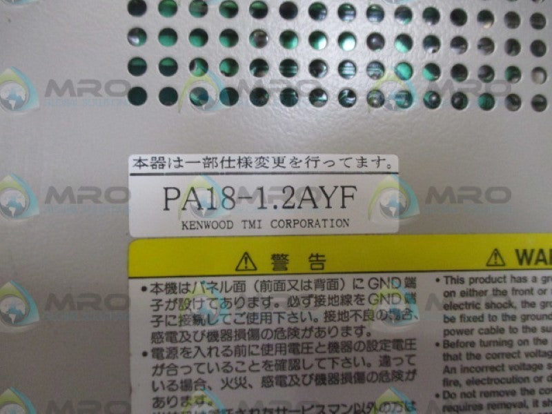 KENWOOD PA18-1.2AYF UNMP