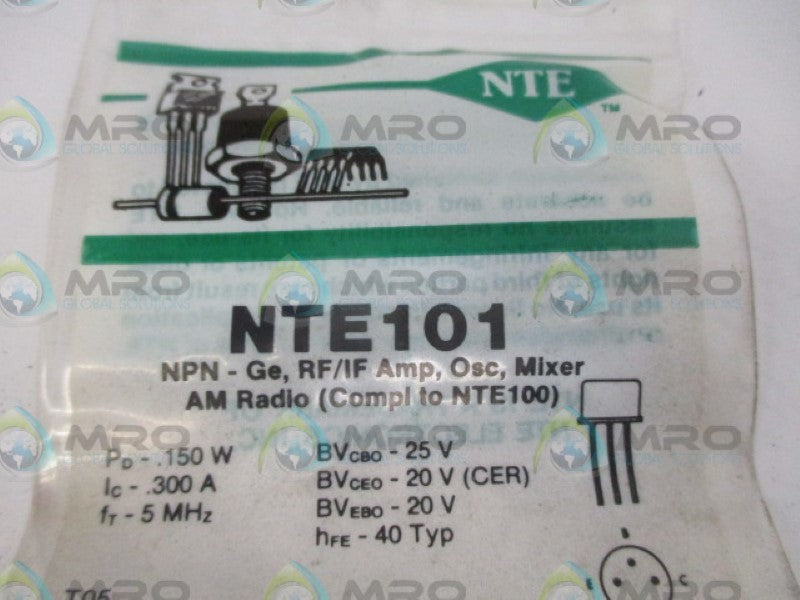 NTE NTE101 TRANSISTOR NSMP