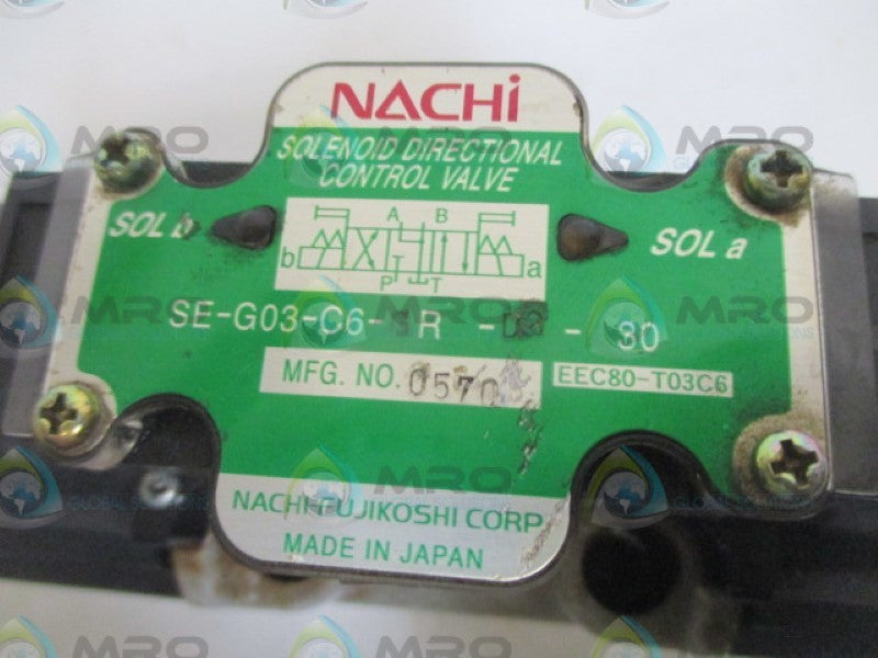 NACHI SE-G03-C6-GR-DR-30 DIRECTIONAL CONTROL VALVE NSNP