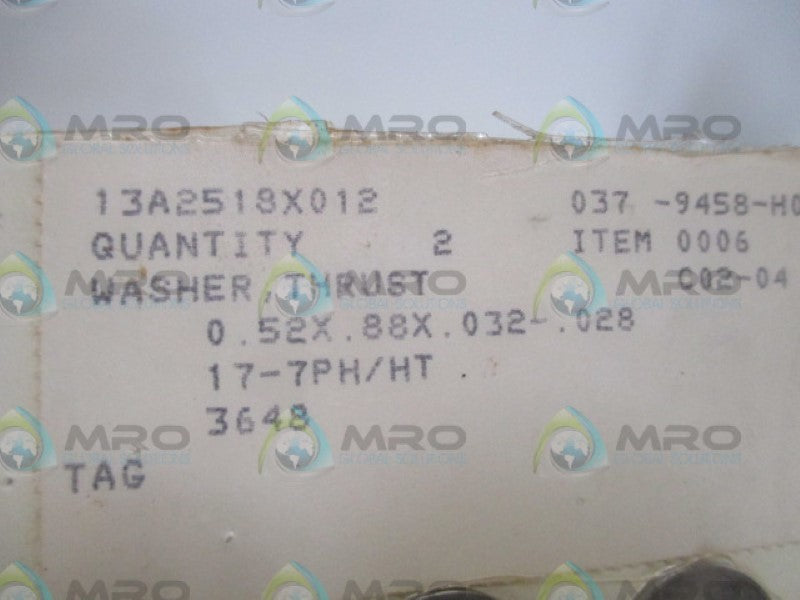 FISHER 13A2518X012 THRUST WASHER (PKG OF 2) NSMP