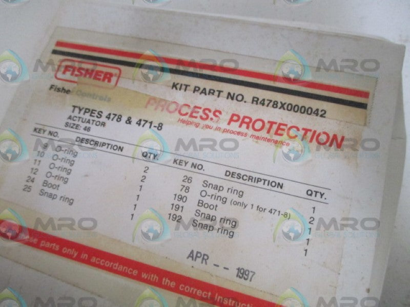 FISHER R478X000042 REPAIR KIT NSMP