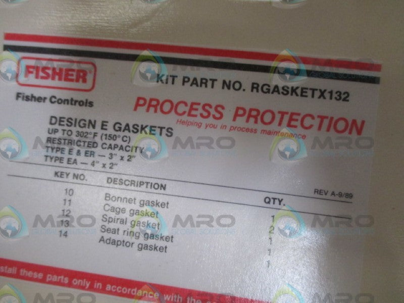 FISHER RGASKETX132 VALVE GASKET SEAL KIT NSMP
