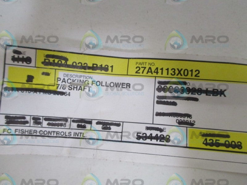 FISHER 27A4113X012 PACKING FOLLOWER NSNP