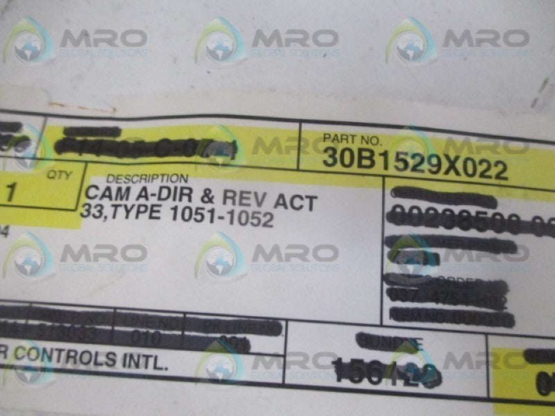 FISHER 30B1529X022 CAM ASSEMBLY NSNP
