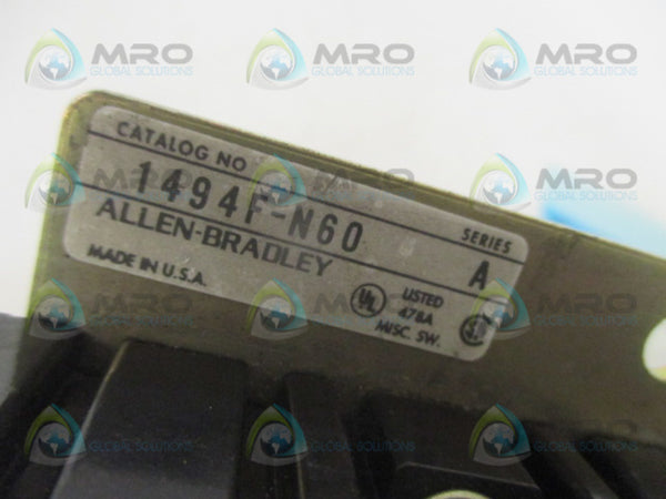 ALLEN BRADLEY 1494F-N60 SER. A DISCONNECT SWITCH (AS PICTURED) UNMP