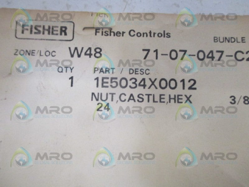 FISHER 1E5034X0012 CASTLE HEX NUT NSNP