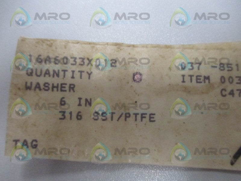 FISHER 16A6033X012 WASHER NSNP