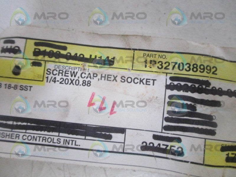 FISHER 1P327038992 HEX SOCKET SCREW CAP NSNP