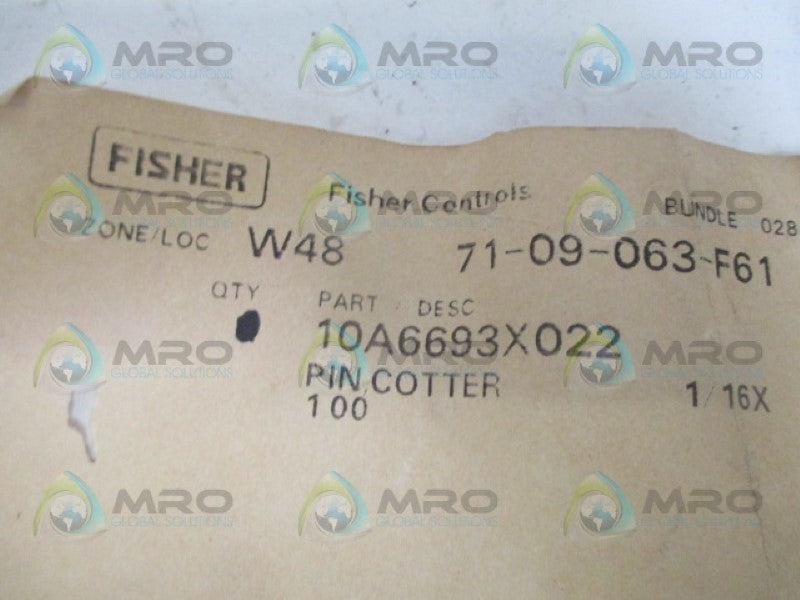 FISHER 10A6693X022 COTTER PIN NSNP