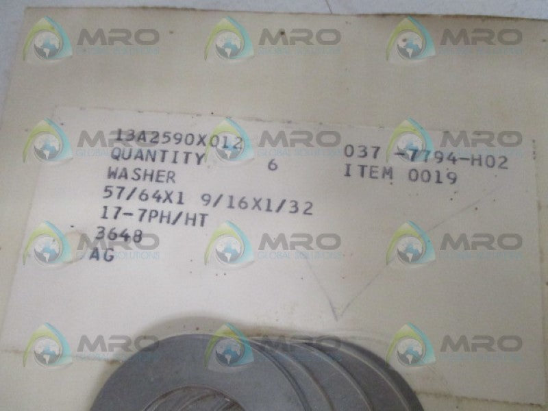 FISHER 13A2590X012 WASHER (PKG OF 6) NSMP