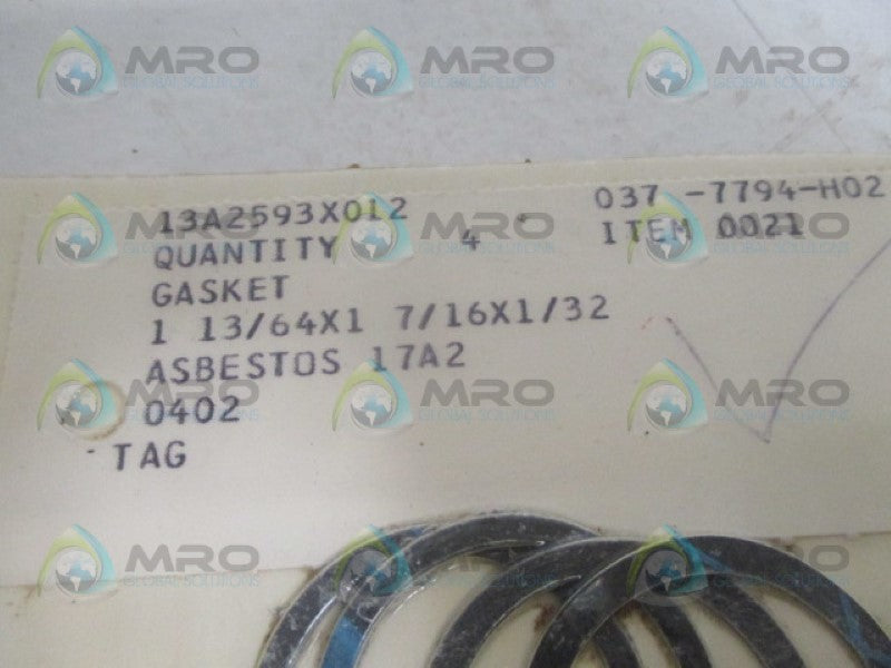 FISHER 13A2593X012 GASKET (PKG OF 4) NSMP