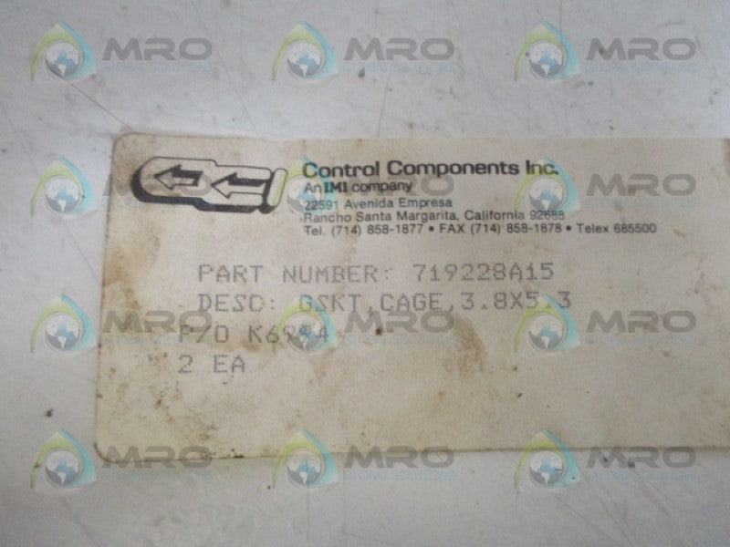 CONTROL CONCEPTS 719228A15 GASKET NSNP