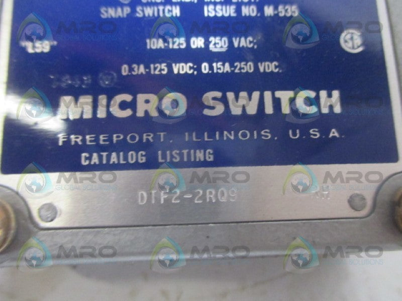 MICRO SWITCH DTF2-2R09-RH ENCLOSED SWITCH NSMP