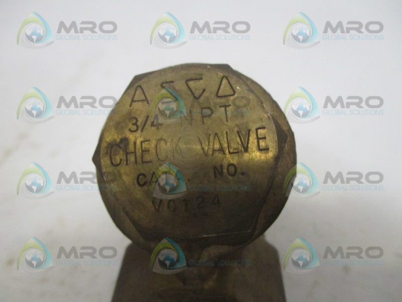 ASCO V0124 CHECK VALVE 3/4" UNMP