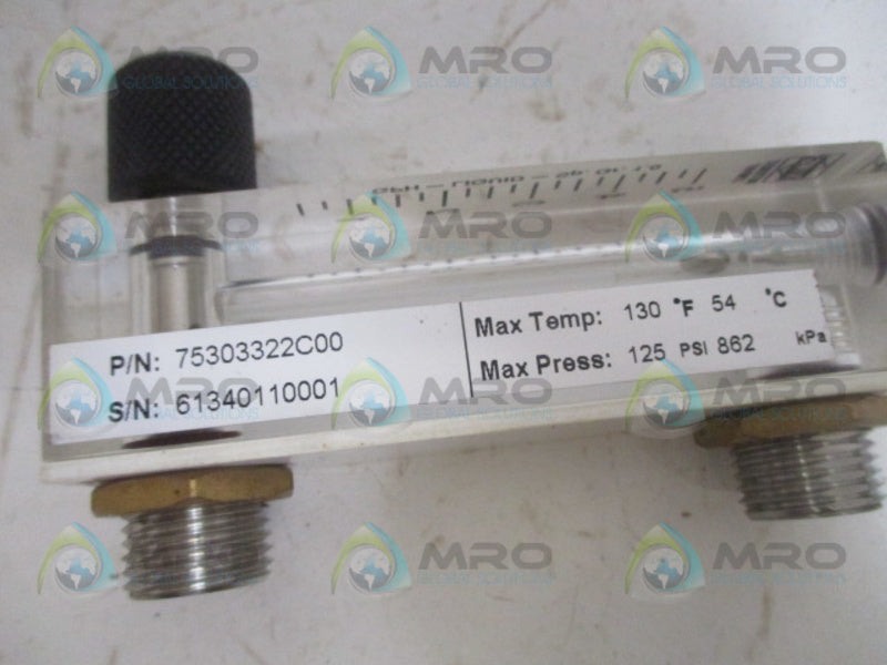 KING INSTRUMENT 75303322C00 AIR FLOW METER GAUGE 125PSI NSNP