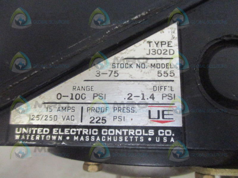 UNITED ELECTRIC J302D PRESSURE CONTROLLER 0-100PSI UNMP