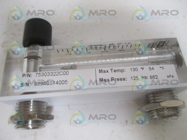 KING INSTRUMENT 75303322C00 FLOW METER 1/4" NSMP