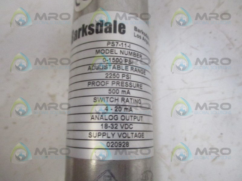 BARKSDALE PS7-11-I PRESSURE SENSOR 1500PSI UNMP