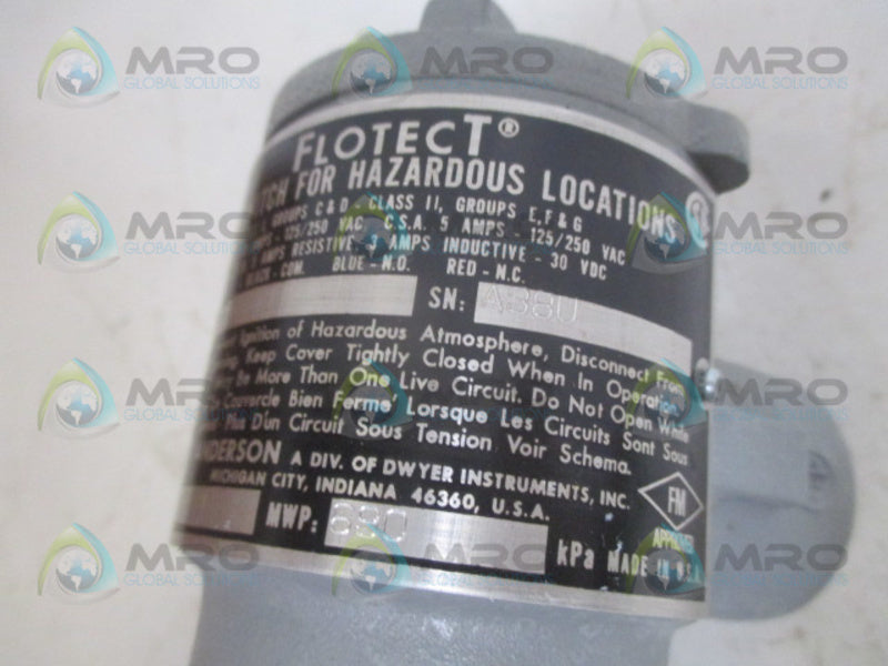 W.E. ANDERSON L4-SS FLOAT SWITCH NSMP