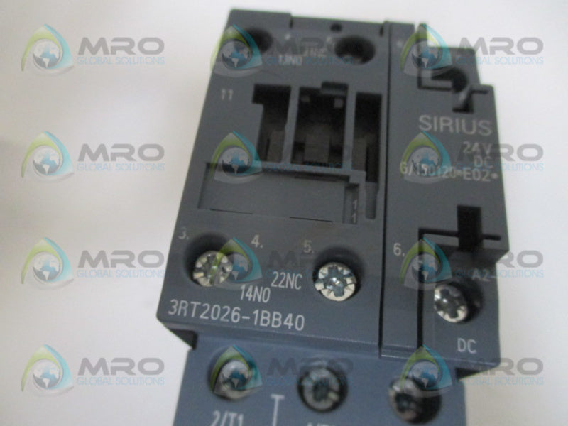 SIEMENS 3RT2026-1BB40 CONTACTOR (AS PICTURED) UNMP