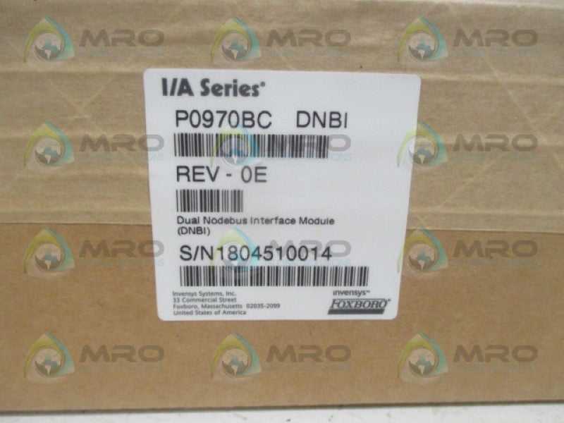 FOXBORO P0970BC DNB1INTERFACE MODULE NSFS