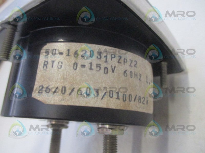 GENERAL ELECTRIC 50-162031PZPZ2 PANEL METER 0-150 A-C VOLTS NSNP