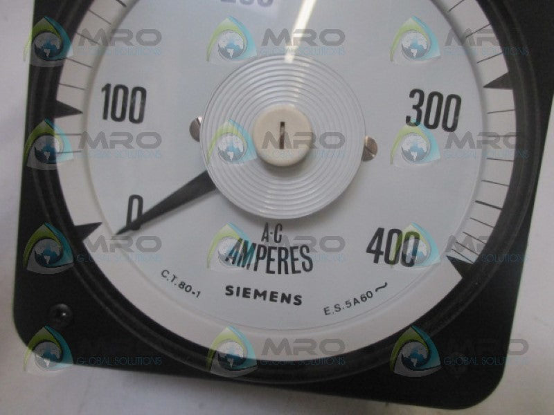SIEMENS 077-08AA-LSSC-CLS PANEL METER 0-400 ACA NSNP