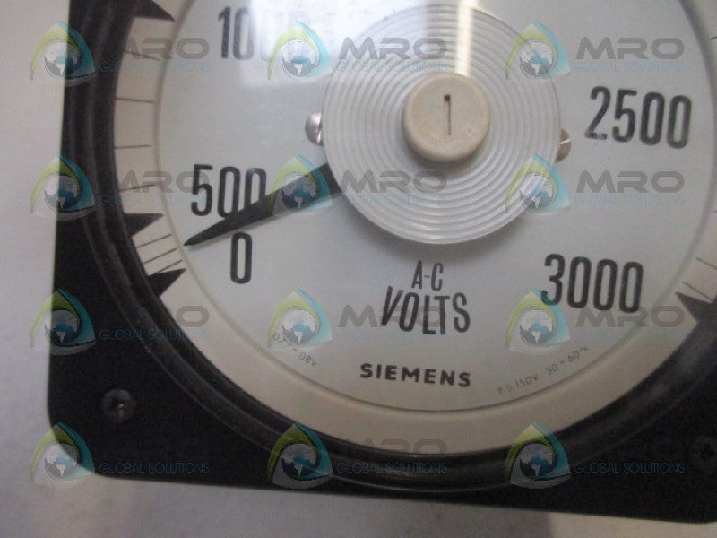 SIEMENS 077-08VAPZUA PANEL METER 0-3000 ACV NSNP
