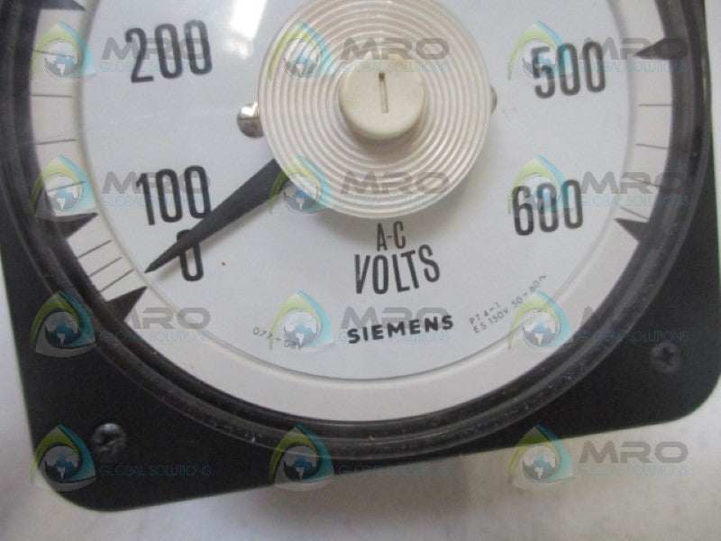 SIEMENS 077-08VA-PZSJ-CLS PANEL METER 0-600VAC (AS PICTURED) NSNP