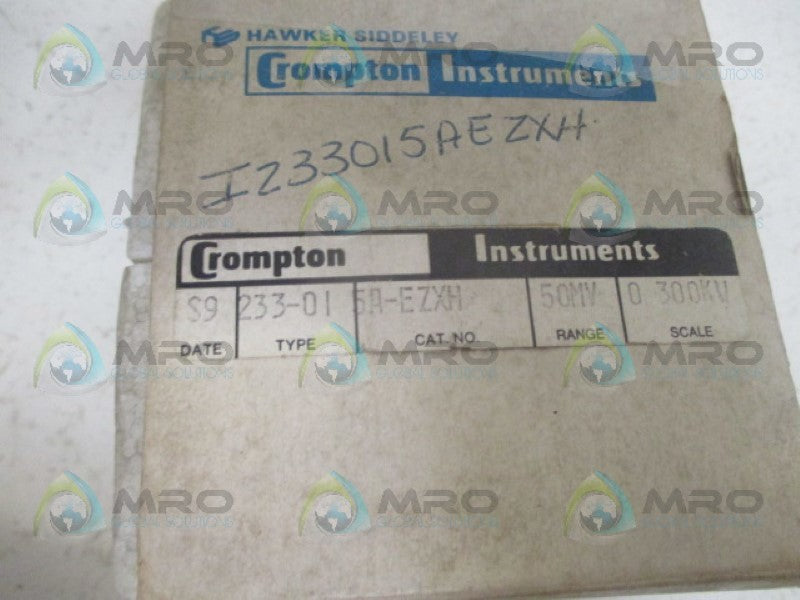 CROMPTON 233-015A-EZXH PANEL METER 0-300 AC KW NSMP