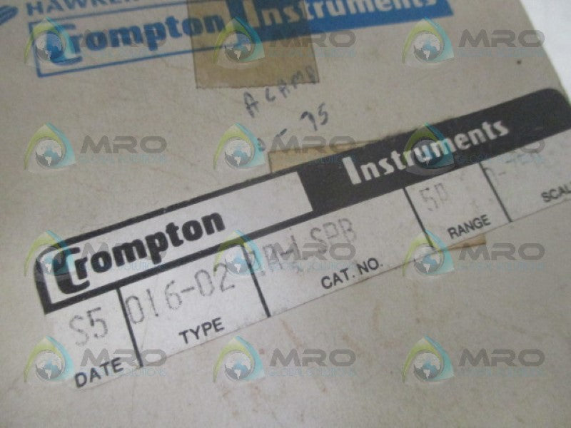 CROMPTON 016-02AA-LSPB PANEL METER 0-75ACA NSMP