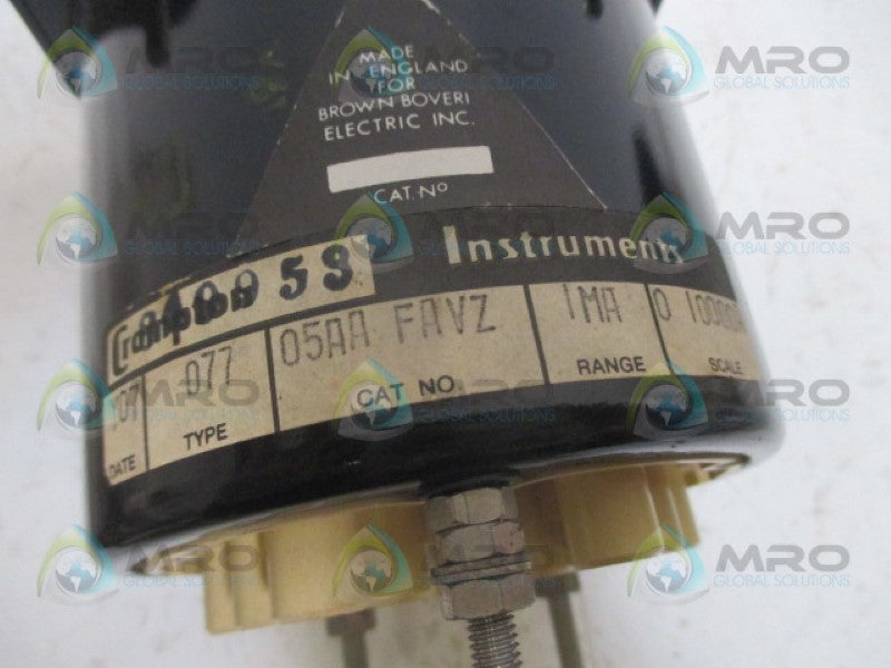 CROMPTON 077-05AA-FAVZ PANEL METER 0-1000DCA (AS PICTURED) NSMP