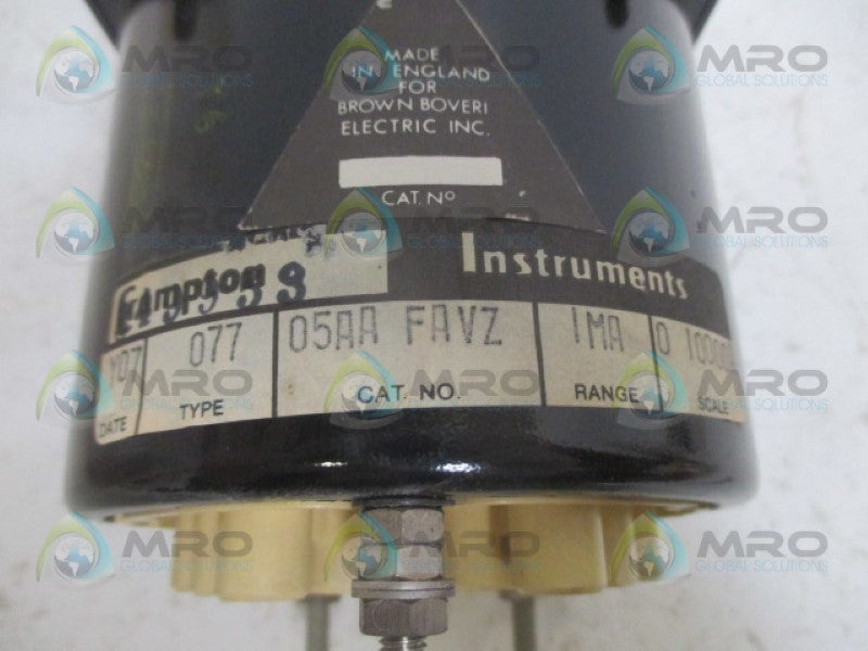 CROMPTON 077-05AA-FAVZ PANEL METER 0-1000DCA NSMP