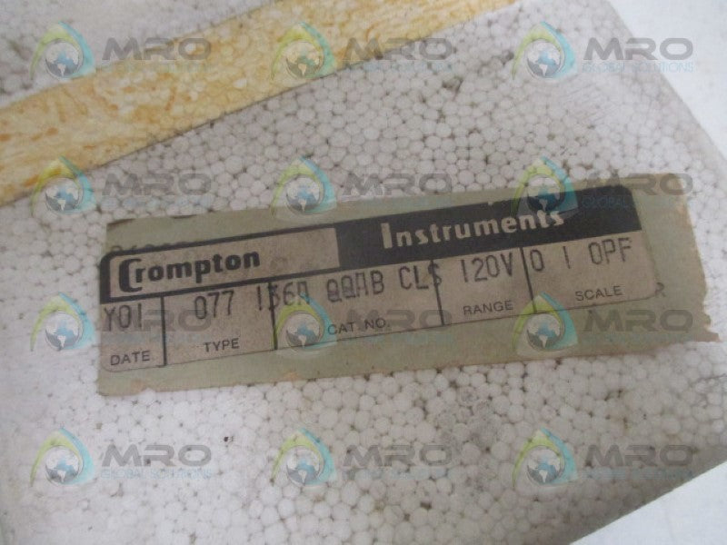 CROMTPON 077-136A-QQAB-CLS PANEL METER POWER FACTOR NSMP