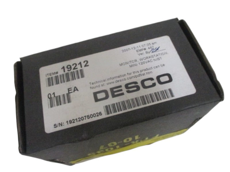 DESCO 19212 MINI WORKSTATION MONITOR 120VAC NSMP