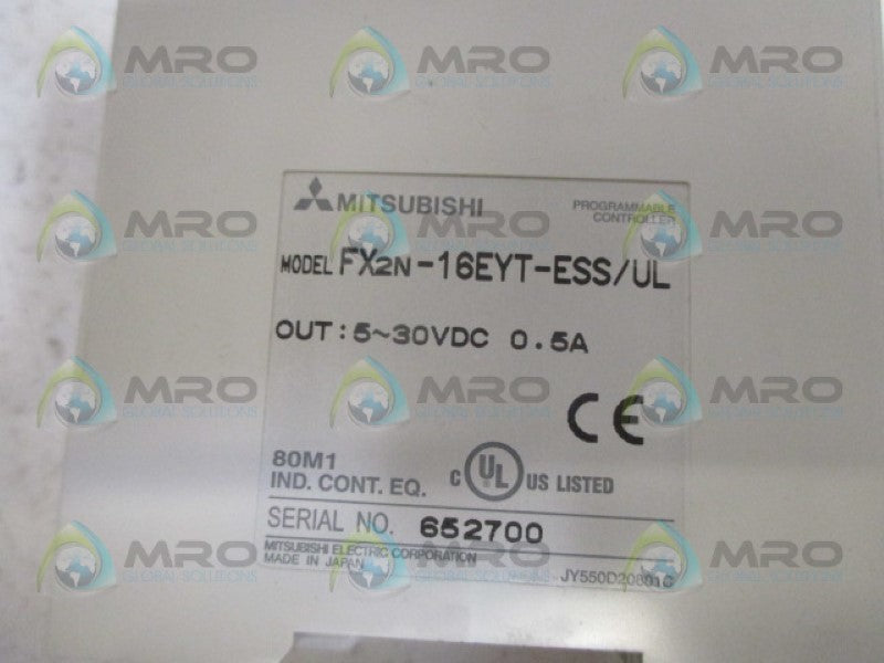 MITSUBISHI FX2N-16EYT-ESS/UL PROGRAMMABLE CONTROLLER 5-30VDCNSMP