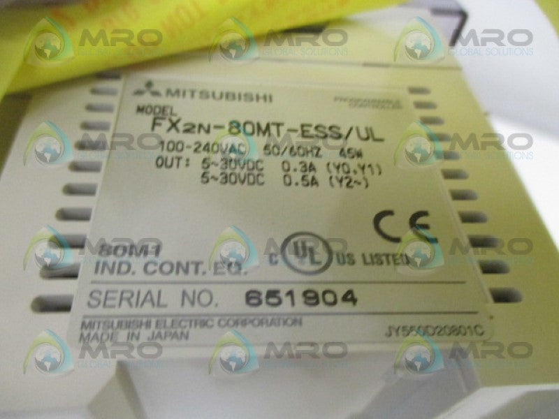 MITSUBISHI FX2N-80MT-ESS/UL PROGRAMMABLE CONTROLLER 100-240VAC NSMP