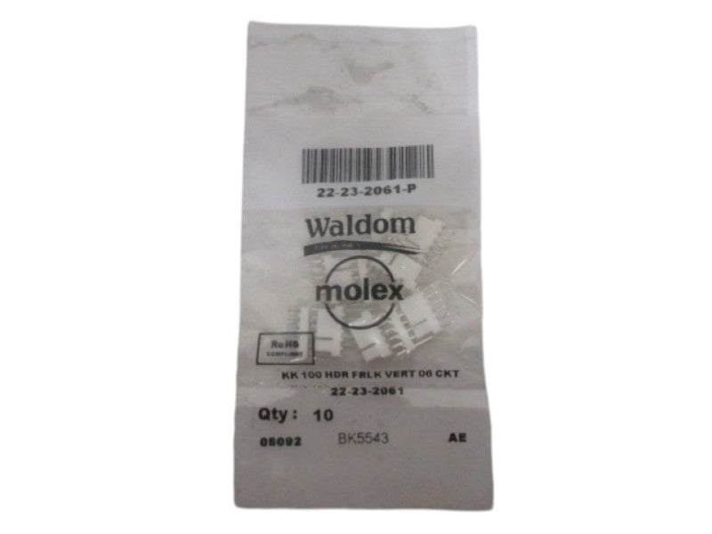 WALDOM MOLEX 22-23-2061-P CONNECTOR (PKG OF 10) NSMP