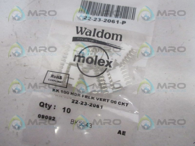 WALDOM MOLEX 22-23-2061-P CONNECTOR (PKG OF 10) NSMP