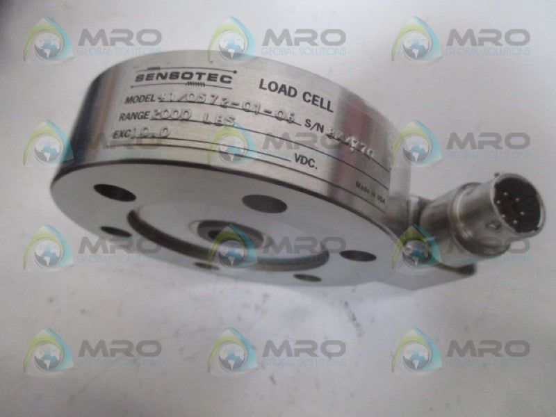 SENSOTEC 060-A276-01 41/572-01-06 LOAD CELL RANGE: 2000LBS 10VDC NSMP
