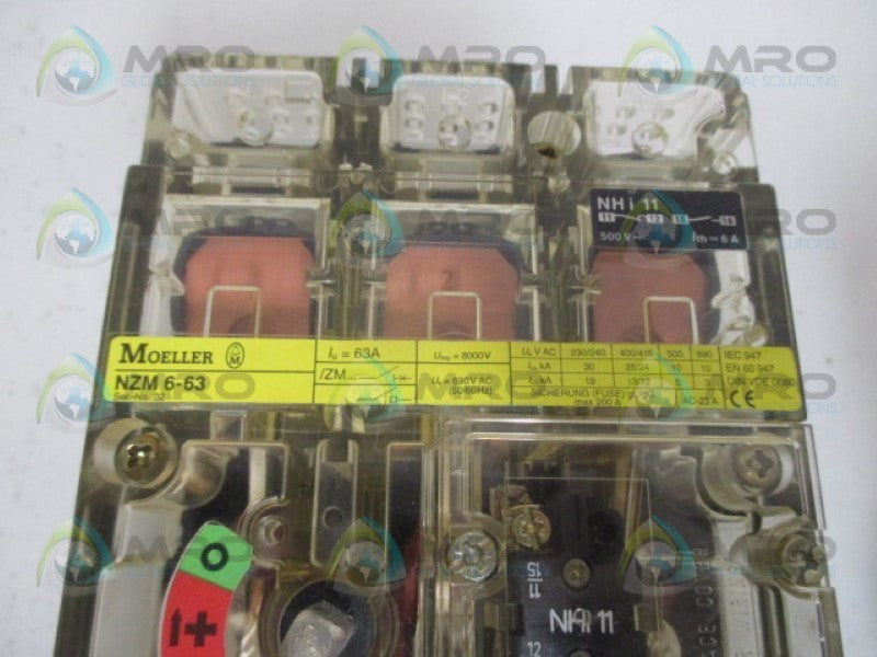 KLOCKNER MOELLER ZM6-63/ZM6-63 CIRCUIT BREAKER 40-63/400-750A NSNP