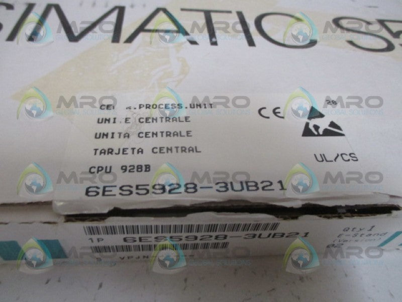 SIEMENS SIMATIC S5 6ES5928-3UB21 CPU CONTROLLER NSMP