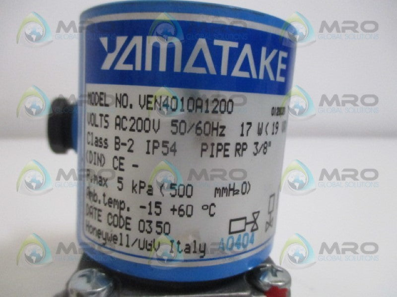 YAMATAKE VEN4010A1200 GAS SOLENOID VALVE 200VAC 3/8" NSNP
