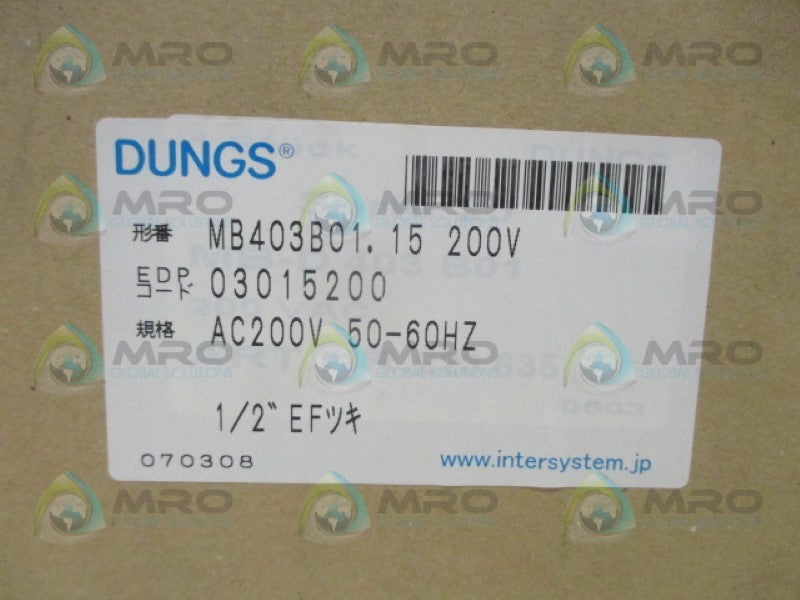 DUNGS MB403B01.15 SOLENOID VALVE 200VAC  NSMP