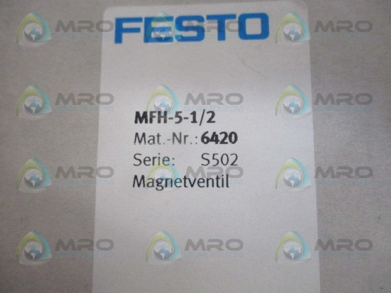 FESTO MFH-5-1/2 SOLENOID VALVE 6420  NSMP