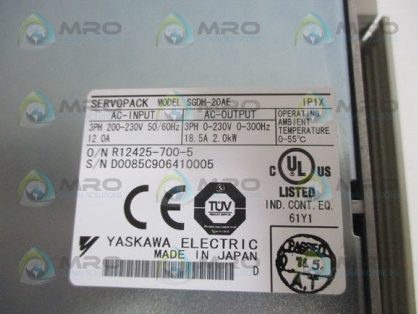 YASKAWA SERVOPACK SGDH-20AE SERVO DRIVE NSMP