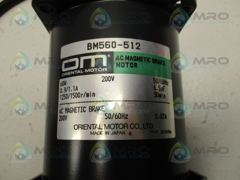 ORIENTAL MOTOR BM560-512 AC MAGNETIC BRAKE MOTOR  NSMP