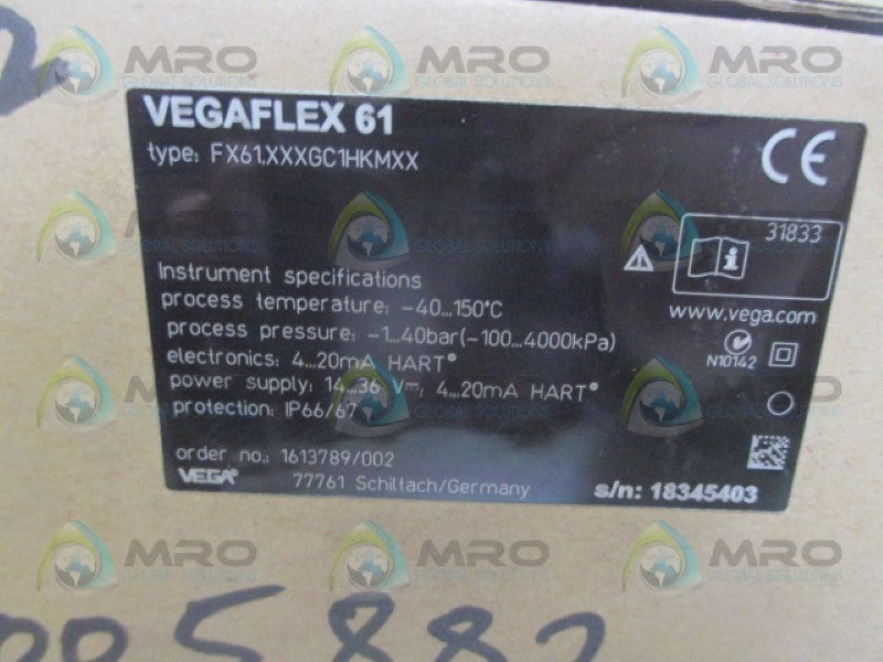 VEGA VEGAFLEX61 FX61.XXXGC1HKMXX SENSOR 14-36V NSMP