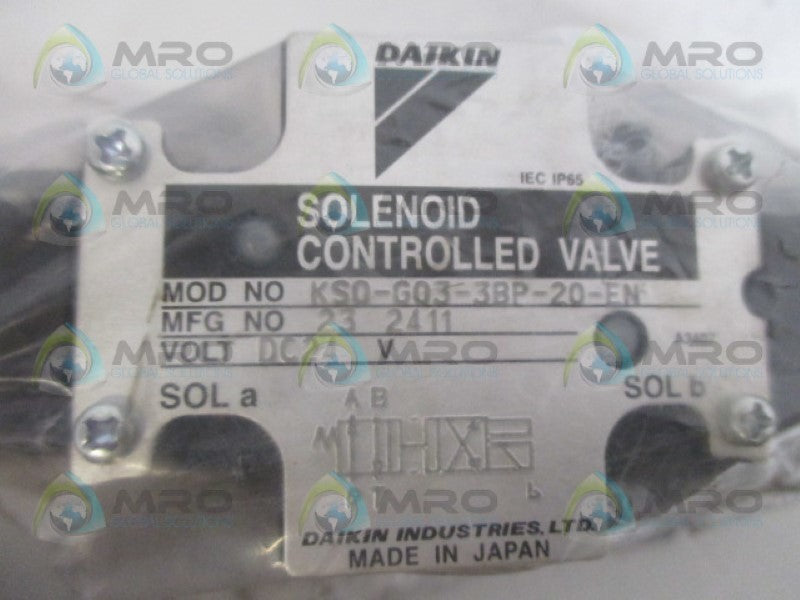 DAIKIN KS0-G03-3BP-20-EN CONTROLLED VALVE 24VDC NSNP