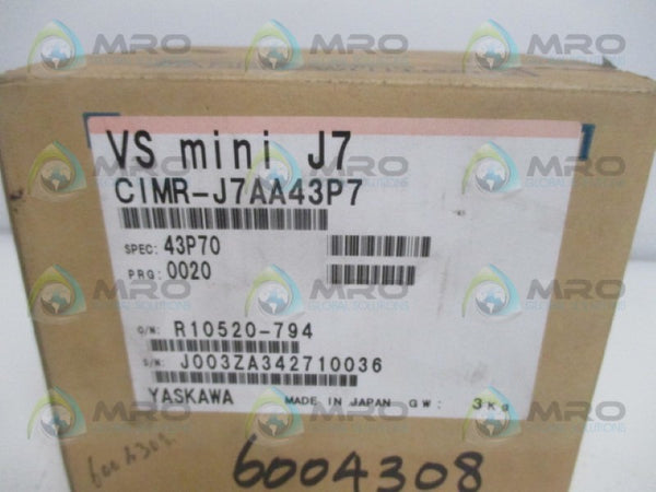 YASKAWA J7 CIMR-J7AA43P7 400V NSMP
